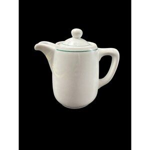 Individual Tea Coffee Pot Bauscher Weiden Porcelain Restaurant ware Green Stripe